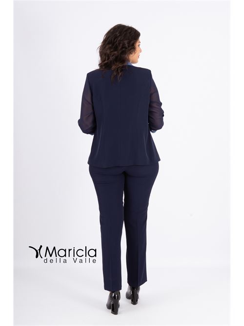 3 pezzi con bavero raso PAOLA FORTI | PF1400BLU